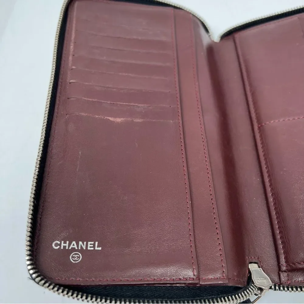 CHANEL Classic Zip Around Wallet Black Quilted lamb skin - Picture 9 of 15